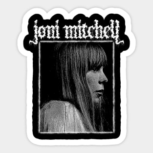 Joni Mitchell Metal Style Sticker